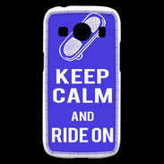 Coque Samsung Galaxy Ace4 Keep Calm Ride on Bleu