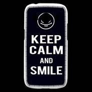 Coque Samsung Galaxy Ace4 Keep Calm Smile Noir