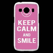 Coque Samsung Galaxy Ace4 Keep Calm Smile Rose