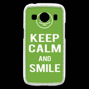 Coque Samsung Galaxy Ace4 Keep Calm Smile Vert