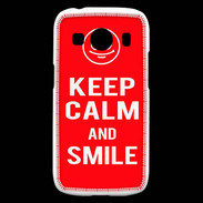 Coque Samsung Galaxy Ace4 Keep Calm Smile Rouge