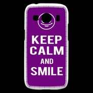 Coque Samsung Galaxy Ace4 Keep Calm Smile Violet