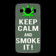 Coque Samsung Galaxy Ace4 Keep Calm Smoke it Gris