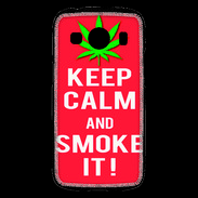 Coque Samsung Galaxy Ace4 Keep Calm Smoke Rouge