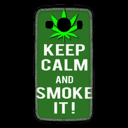 Coque Samsung Galaxy Ace4 Keep Calm Smoke it Kaki