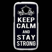 Coque Samsung Galaxy Ace4 Keep Calm Stay strong Noir