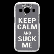 Coque Samsung Galaxy Ace4 Keep Calm Suck me Gris