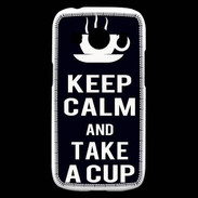 Coque Samsung Galaxy Ace4 Keep Calm Take a cup Noir
