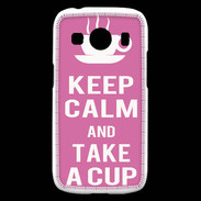 Coque Samsung Galaxy Ace4 Keep Calm Take a cup Rose