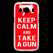 Coque Samsung Galaxy Ace4 Keep Calm Take a gun Rouge