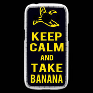 Coque Samsung Galaxy Ace4 Keep Calm Take Banana Noir
