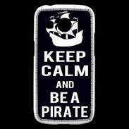 Coque Samsung Galaxy Ace4 Keep Calm Be a Pirate Noir