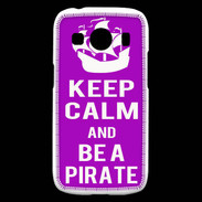 Coque Samsung Galaxy Ace4 Keep Calm Be a Pirate Violet