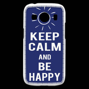 Coque Samsung Galaxy Ace4 Keep Calm Be Happy Bleu