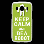 Coque Samsung Galaxy Ace4 Keep Calm Be a Robot Vert pomme
