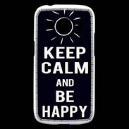 Coque Samsung Galaxy Ace4 Keep Calm Be Happy Noir