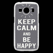 Coque Samsung Galaxy Ace4 Keep Calm Be Happy Gris
