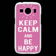 Coque Samsung Galaxy Ace4 Keep Calm Be Happy Rose