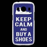 Coque Samsung Galaxy Ace4 Keep Calm Buy Shoes Bleu