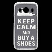 Coque Samsung Galaxy Ace4 Keep Calm Buy Shoes Gris