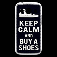 Coque Samsung Galaxy Ace4 Keep Calm Buy Shoes Noir