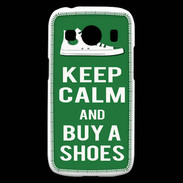 Coque Samsung Galaxy Ace4 Keep Calm Buy Shoes Vert