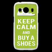 Coque Samsung Galaxy Ace4 Keep Calm Buy Shoes Vert Pomme