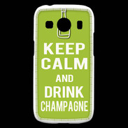 Coque Samsung Galaxy Ace4 Keep Calm Drink champagne Vert pomme