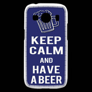 Coque Samsung Galaxy Ace4 Keep Calm Have a beer Bleu