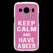 Coque Samsung Galaxy Ace4 Keep Calm Have a beer Rose