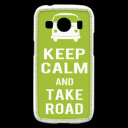 Coque Samsung Galaxy Ace4 Keep Calm Take road Vert pomme