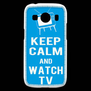 Coque Samsung Galaxy Ace4 Keep Calm Watch TV Cyan