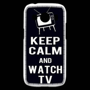 Coque Samsung Galaxy Ace4 Keep Calm Watch TV Noir