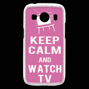 Coque Samsung Galaxy Ace4 Keep Calm Watch TV Rose