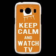 Coque Samsung Galaxy Ace4 Keep Calm Watch TV Orange
