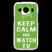 Coque Samsung Galaxy Ace4 Keep Calm Watch TV Vert