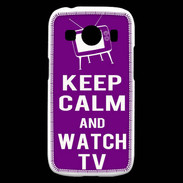 Coque Samsung Galaxy Ace4 Keep Calm Watch TV Violet