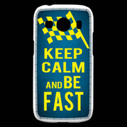 Coque Samsung Galaxy Ace4 Keep Calm and Be Fast Bleu