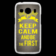 Coque Samsung Galaxy Ace4 Keep Calm and Be the First Gris