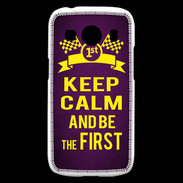 Coque Samsung Galaxy Ace4 Keep Calm and Be the First Violet