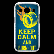 Coque Samsung Galaxy Ace4 Keep Calm and Burn Out Bleu