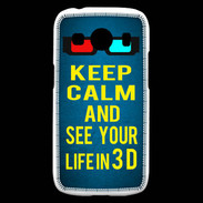 Coque Samsung Galaxy Ace4 Keep Calm and See your life 3D Bleu