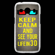 Coque Samsung Galaxy Ace4 Keep Calm and See your life 3D Gris