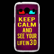 Coque Samsung Galaxy Ace4 Keep Calm and See your life 3D Rose