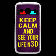 Coque Samsung Galaxy Ace4 Keep Calm and See your life 3D Violet