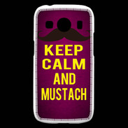 Coque Samsung Galaxy Ace4 Keep Calm and Mustach Rose