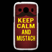 Coque Samsung Galaxy Ace4 Keep Calm and Mustach Rouge