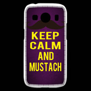Coque Samsung Galaxy Ace4 Keep Calm and Mustach Violet