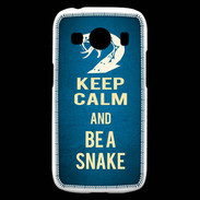Coque Samsung Galaxy Ace4 Keep Calm and Be a Snake bleu
