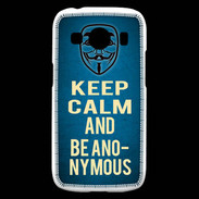 Coque Samsung Galaxy Ace4 Keep Calm and Be Anonymous Bleu